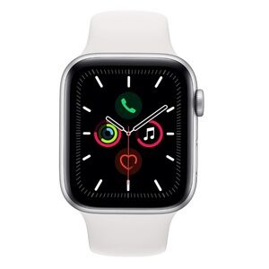 Apple Watch Series 5 GPS 44MM Silver Aluminum Case with White Sport Band